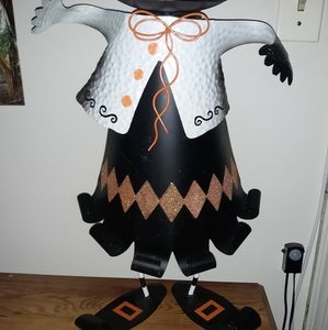 cute large primitive tin Halloween candle holder